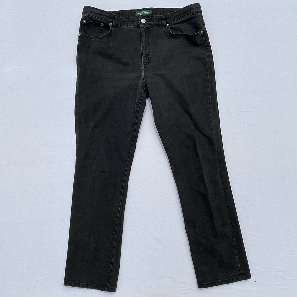 LRL Ralph Lauren Women's Jeans Classic Straight Black Size 16 - 30" Inseam